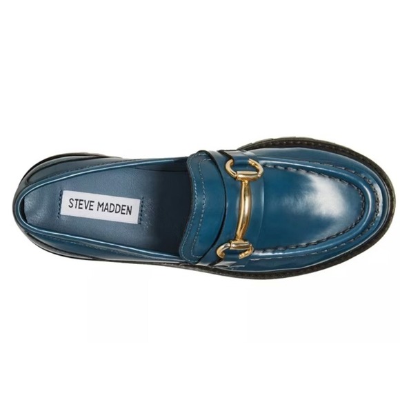 Steve Madden Chunky Lugged Sole Blue Mistor Loafer Women's Shoe Size 8 - Picture 2 of 16